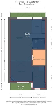 Floorplan - Hoofdweg 55-2, 1058 AX Amsterdam